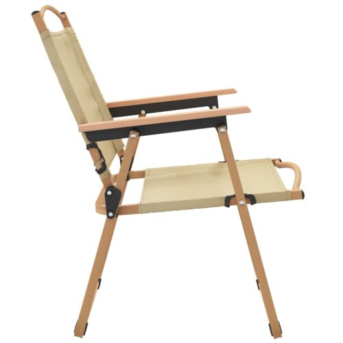 Camping Chairs 2pcs Beige 54x55x78cm Oxford Fabric - Image 5