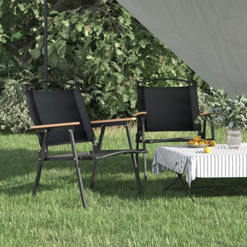 Camping Chairs 2pcs Black 54x55x78cm Oxford Fabric - Image 9