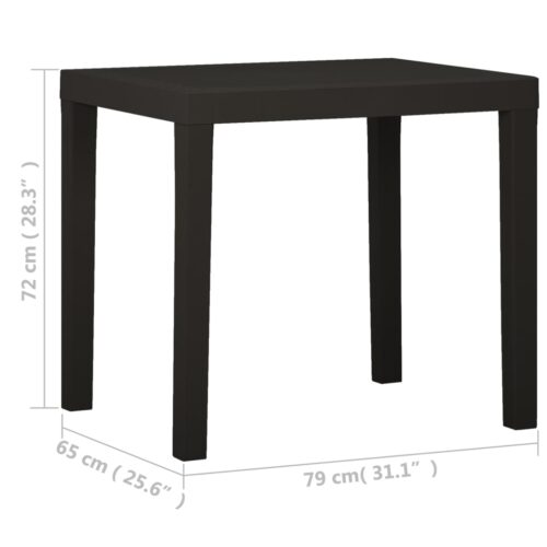 Garden Table Anthracite 79x65x72cm Plastic - Image 5