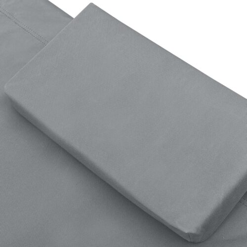 Outdoor Lounge Bed with Canopy Pillow Grey - Image 6
