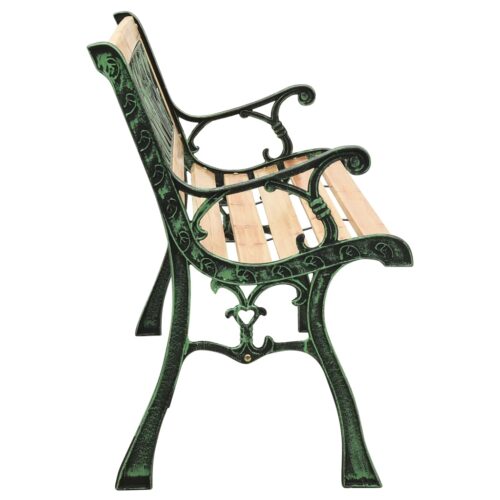 Garden Bench 122cm Cast Iron Solid Firwood - Image 3