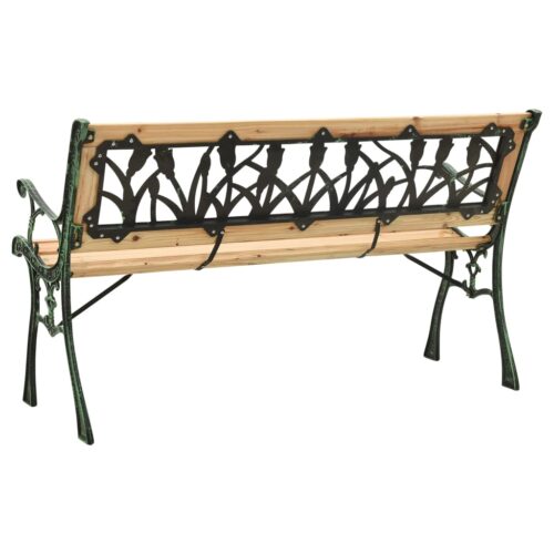 Garden Bench 122cm Cast Iron Solid Firwood - Image 4