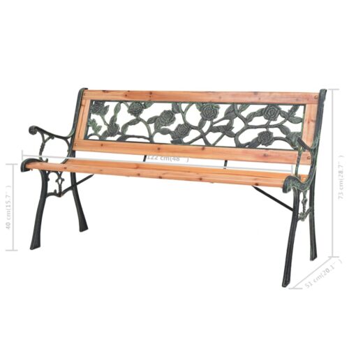 Garden Bench 122cm Wood - Image 7