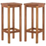 Bar Chairs 2pcs Solid Acacia Wood