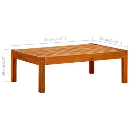 Garden Table 85x57x29cm Solid Acacia Wood - Image 6