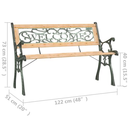 Garden Bench 122cm Solid Wood Fir - Image 9