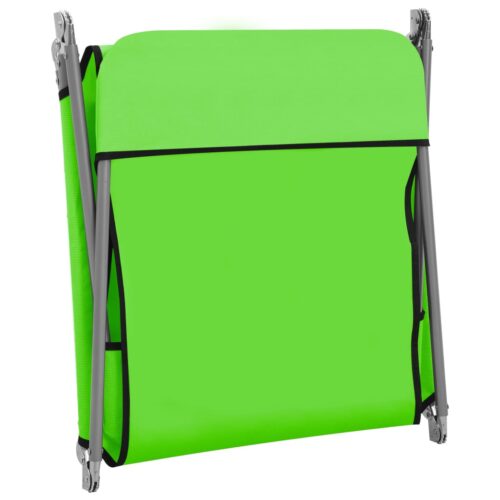 Folding Sun Loungers 2pcs Steel Fabric Green - Image 7