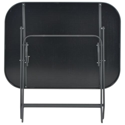 Folding Garden Table Grey 100x75x72cm Glass Steel - Image 5