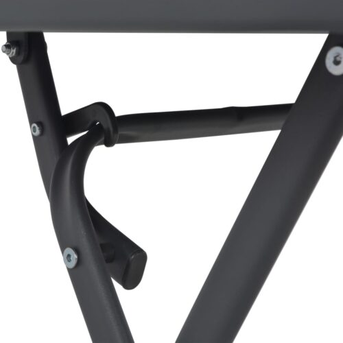 Folding Garden Table Grey 100x75x72cm Glass Steel - Image 6