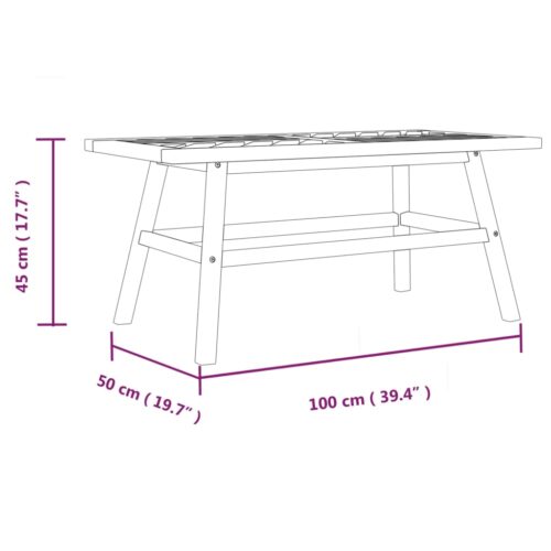 Coffee Table 100x50x45cm Solid Wood Acacia - Image 7