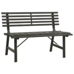Garden Bench 110cm Steel Black