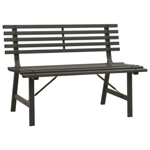 Garden Bench 110cm Steel Black