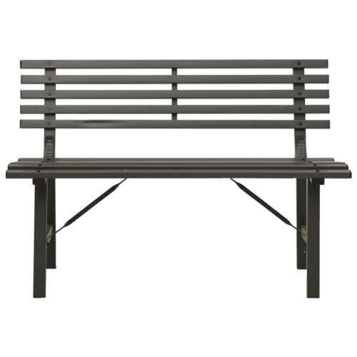 Garden Bench 110cm Steel Black - Image 3