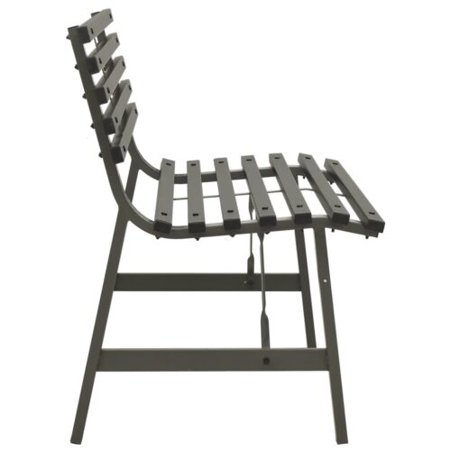 Garden Bench 110cm Steel Black - Image 4
