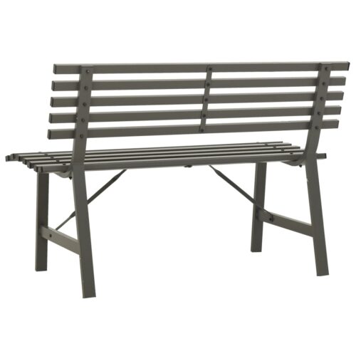Garden Bench 110cm Steel Black - Image 5