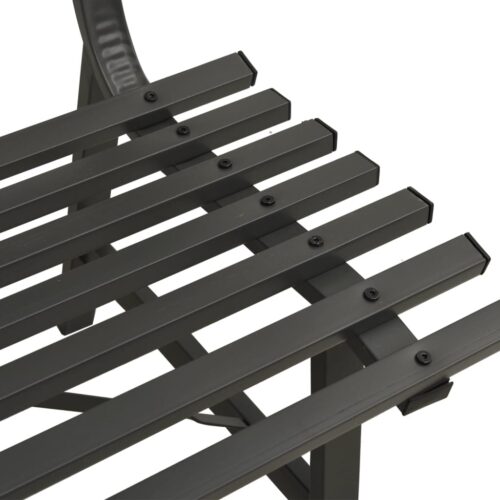 Garden Bench 110cm Steel Black - Image 6