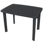 Garden Table Anthracite 101x68x72cm Plastic