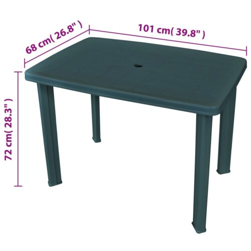 Garden Table Green 101x68x72cm Plastic - Image 5