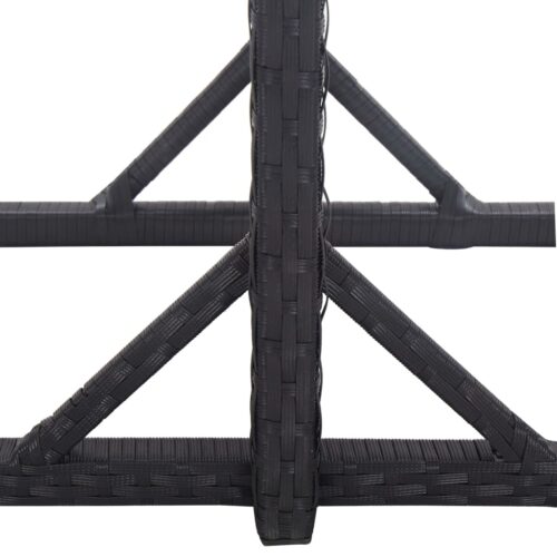Garden Table Black 110x53x72cm Glass Poly Rattan - Image 4
