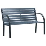 Garden Bench Grey 112cm Solid Wood Fir