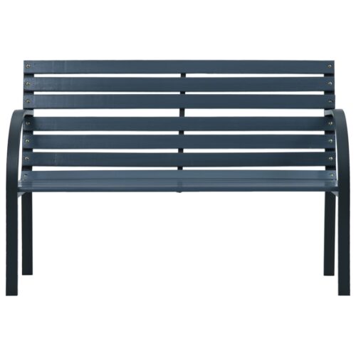 Garden Bench Grey 112cm Solid Wood Fir - Image 2