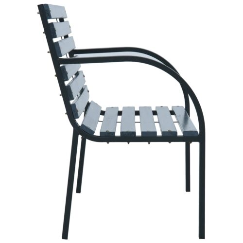 Garden Bench Grey 112cm Solid Wood Fir - Image 3