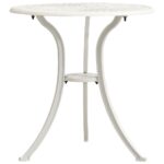 Garden Table White 62x62x65cm Cast Aluminium