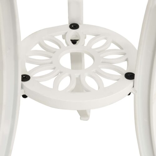 Garden Table White 62x62x65cm Cast Aluminium - Image 5