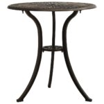 Garden Table Bronze 62x62x65cm Cast Aluminium