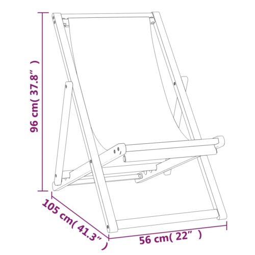 Folding Beach Chair Solid Teak Wood Grey - Image 8