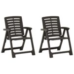 Garden Chairs 2pcs Plastic Anthracite