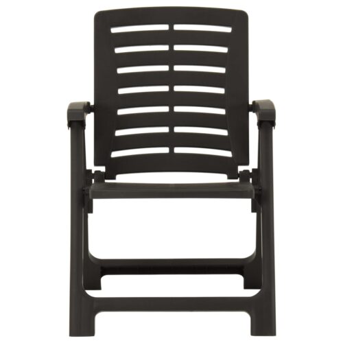 Garden Chairs 2pcs Plastic Anthracite - Image 2