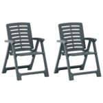 Garden Chairs 2pcs Plastic Green