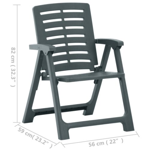 Garden Chairs 2pcs Plastic Green - Image 9