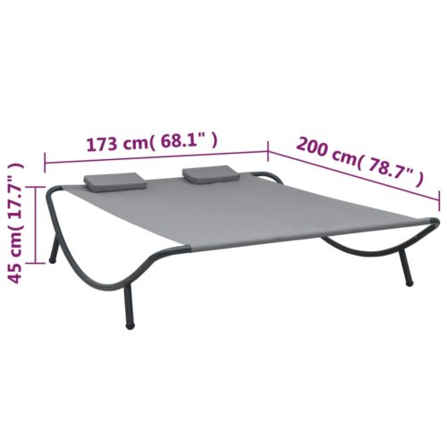 Outdoor Lounge Bed Fabric Anthracite - Image 7