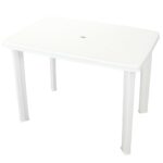 Garden Table White 101x68x72cm Plastic