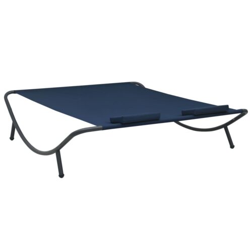 Outdoor Lounge Bed Fabric Blue - Image 4