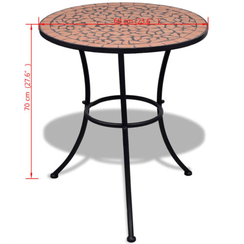 Bistro Table Terracotta 60cm Mosaic - Image 5