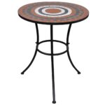 Bistro Table Terracotta White 60cm Mosaic