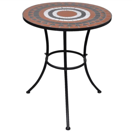Bistro Table Terracotta White 60cm Mosaic