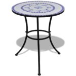 Bistro Table Blue White 60cm Mosaic