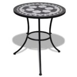 Bistro Table Black White 60cm Mosaic