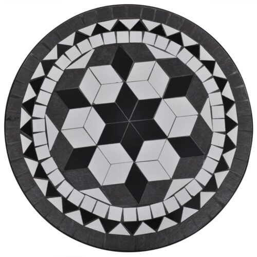 Bistro Table Black White 60cm Mosaic - Image 2