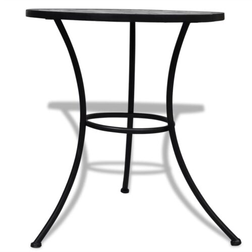 Bistro Table Black White 60cm Mosaic - Image 3