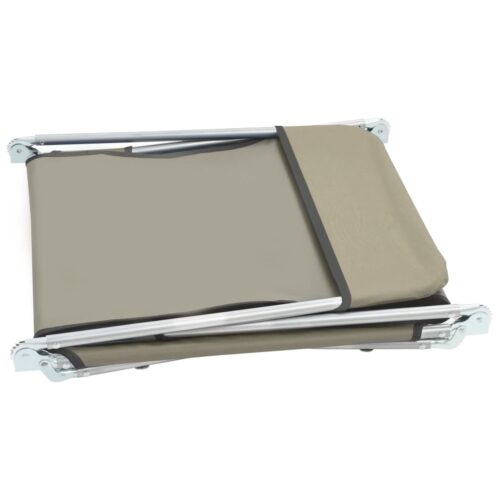 Folding Sun Loungers 2pcs Steel Fabric Taupe - Image 5