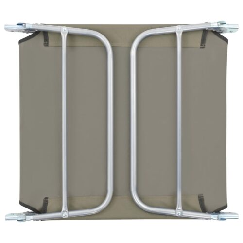 Folding Sun Loungers 2pcs Steel Fabric Taupe - Image 10