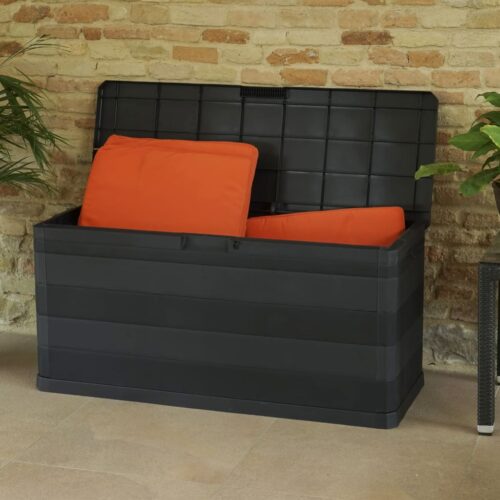 Garden Storage Box Black 117x45x56cm - Image 4