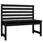 Garden Bench Black 109cm Solid Wood Pine