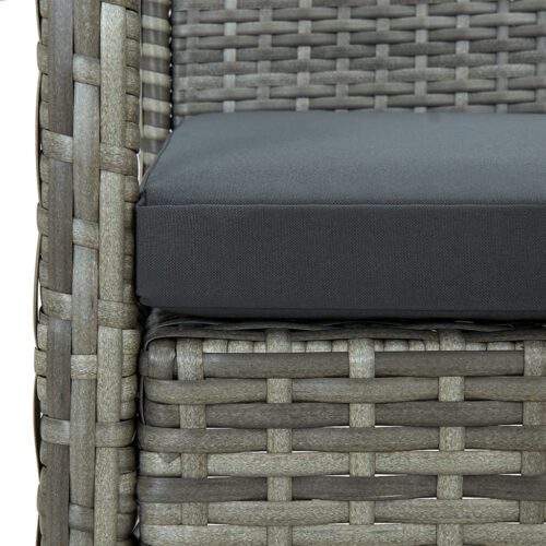 Garden Chair with Cushion Poly Rattan Grey - Image 6
