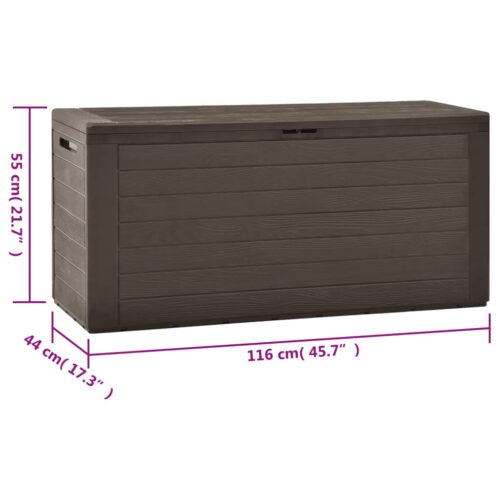 Garden Storage Box Brown 116x44x55cm - Image 7